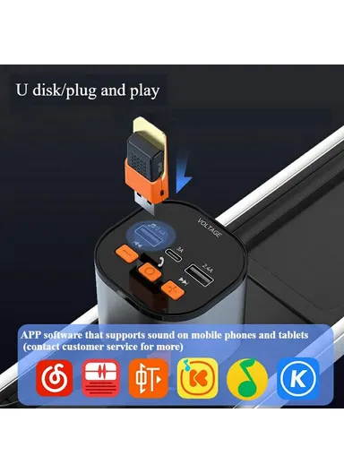 FM Transmitter Car Charger Voltage Display PD Fast Charging Adapter with iP / Type C Retractable Cables PT-21 