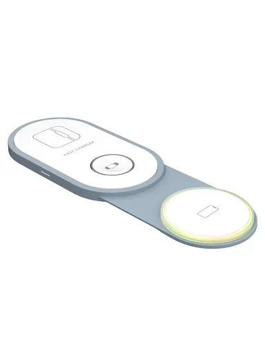 3-In-1 15W Magnetic Wireless Charger for Cellphone, Earphone &amp; Apple Watch Portable Foldable Charging Pad I8 - White