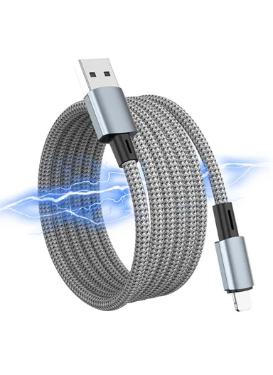 0.3m 12W USB-A to 8Pin Magnetic Charging Cable Mobile Phone 480Mbps Data Cable