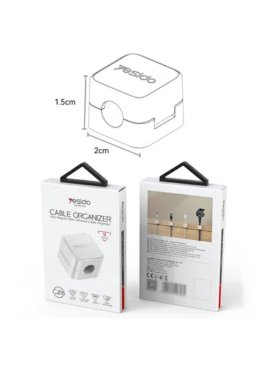 4Pcs Cable Organizer Magnetic Desk Cable Clips Management Phone Cord Keeper C216 - White