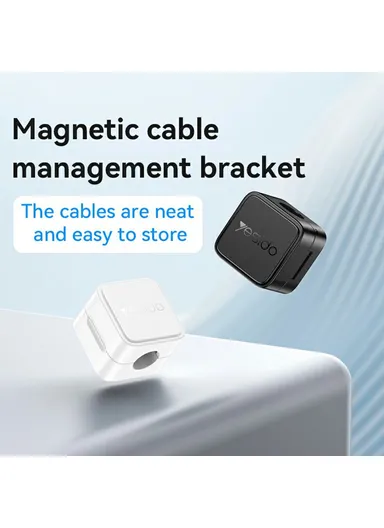 4Pcs Cable Organizer Magnetic Desk Cable Clips Management Phone Cord Keeper C216 - Black