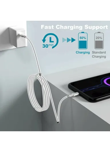 1m 2.4A Fast Charging Cable Magnetic Storage USB-C to USB-C 60W Data Cord