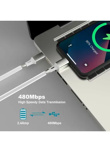 1m 2.4A Fast Charging Cable Magnetic Storage USB-C to USB-C 60W Data Cord