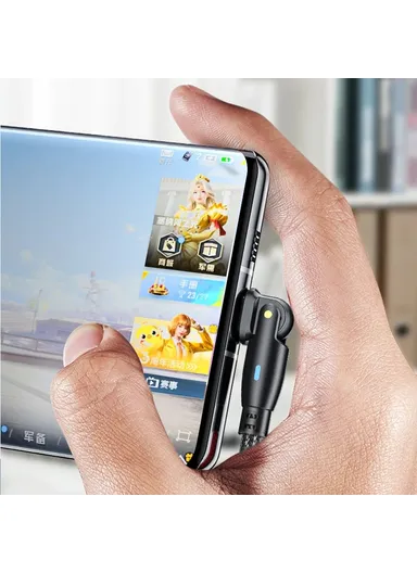 USB C to C Data Cable 180 Degree Rotating PD 100W 5A 1m Fast Charging Cord with LED Indicator - Green