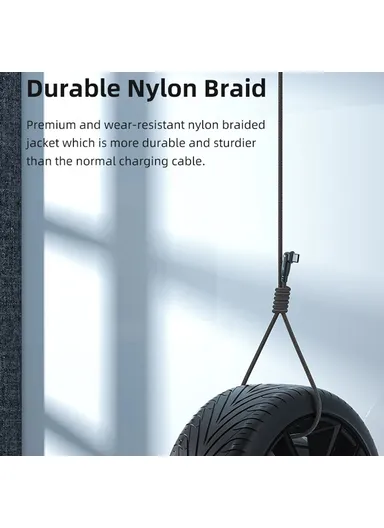 USB C to C Data Cable 180 Degree Rotating PD 100W 5A 1m Fast Charging Cord with LED Indicator - Green