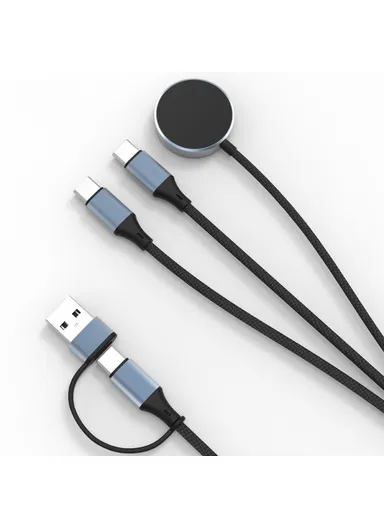 100W Metal Shell Braided Charging Cable Wireless Charger For Computer  /  Phone  /  Watch  /  Earbuds USB-C Output Cable - Dual Type-C (U33)