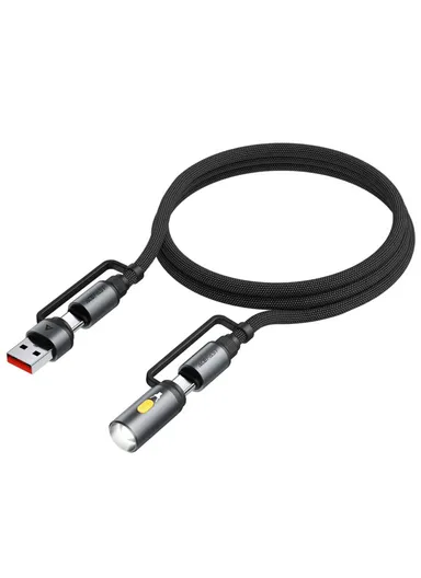 1.2m USB A + USB C to Type C Data Cable Fast Charging Wire with LED Light J5