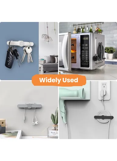 3Pcs Cord Organizer for Appliances Self Adhesive Kitchen Appliance Cable Winder DD-06 - Grey