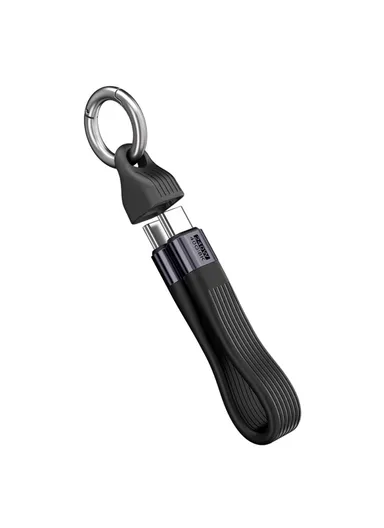 Type C to Type C  PD 240W Fast Charging 8K 60Hz Keychain Wire USB 4.0 Flexible Data Cable - Black