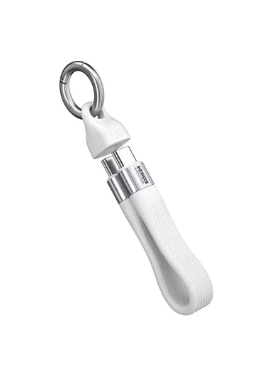 Type C to Type C  PD 240W Fast Charging 8K 60Hz Keychain Wire USB 4.0 Flexible Data Cable - White
