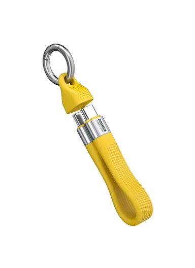 Type C to Type C  PD 240W Fast Charging 8K 60Hz Keychain Wire USB 4.0 Flexible Data Cable - Yellow