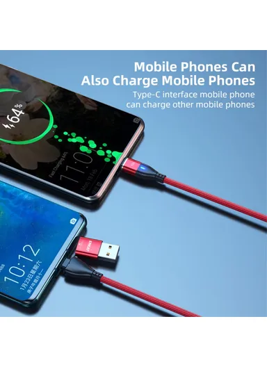 6-in-1 1m Magnetic Charging Cable PD 60W Type-C / USB-A to IP / Type-C / Micro USB Data Cord - Black