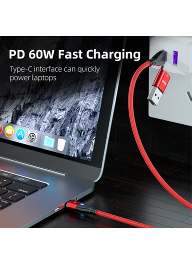 6-in-1 1m Magnetic Charging Cable PD 60W Type-C / USB-A to IP / Type-C / Micro USB Data Cord - Black