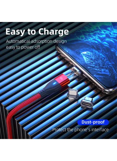 6-in-1 1m Magnetic Charging Cable PD 60W Type-C / USB-A to IP / Type-C / Micro USB Data Cord - Black