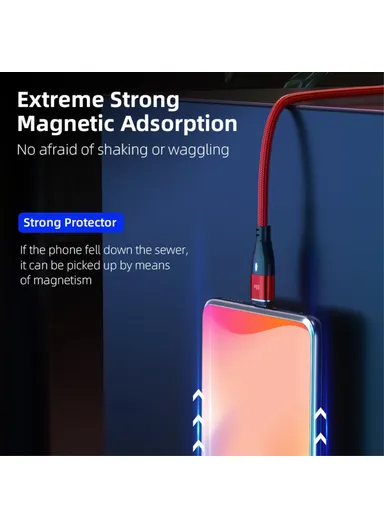 6-in-1 1m Magnetic Charging Cable PD 60W Type-C / USB-A to IP / Type-C / Micro USB Data Cord - Black