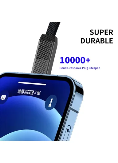 4-in-1 1.2m Magnetic 60W Fast Charging Cable USB / Type-C / Lightning Nylon Braided Charging Data Cord