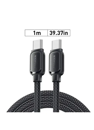 1m 100W Type-C to Type-C Charging Cable Magnetic Braided Data Cord ES-X56 