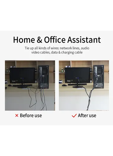 5M Strap Cable Tie Strong Adhesion Self-adhesive Loop &amp; Hook Sticker