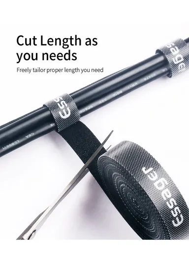 5M Strap Cable Tie Strong Adhesion Self-adhesive Loop &amp; Hook Sticker