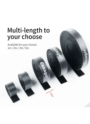 5M Strap Cable Tie Strong Adhesion Self-adhesive Loop &amp; Hook Sticker
