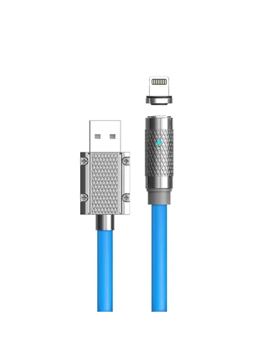 2m 100W Magnetic Lightning Data Cable Mobile Phone Fast Charging Wire - Blue