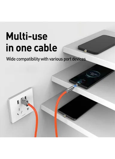 2m 100W Magnetic Lightning Data Cable Mobile Phone Fast Charging Wire - Blue