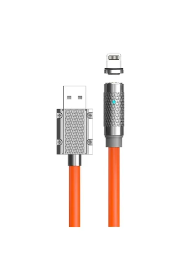 2m 100W Magnetic Lightning Data Cable Mobile Phone Fast Charging Wire - Orange