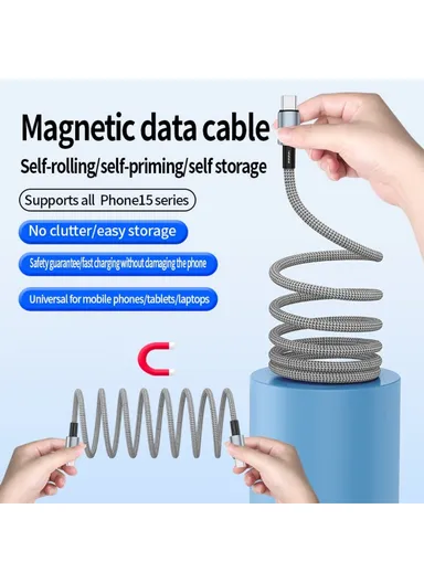 0.3m Magnetic Storage USB to Type-C 18W Fast Charging Cable 480Mbps Data Cord