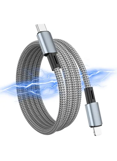 1m Type-C to 8Pin Magnetic Charging Cable PD 27W 480Mbps Phone Data Cord