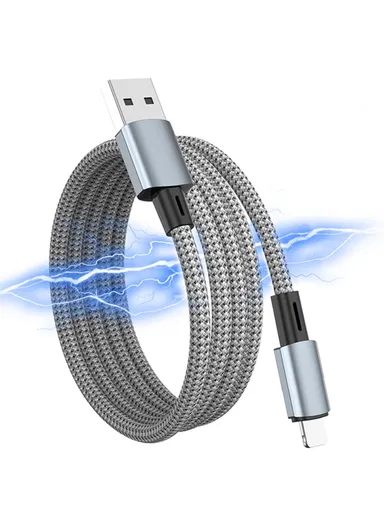 1m 12W USB A to 8 Pin Magnetic Charging Wire 480Mbps Data Cable for Mobile Phones