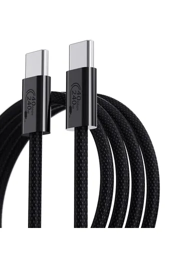 1m USB4 Type C Cable 240W PD Fast Charging 40Gbps High Speed Data Transfer Wire for Laptop &amp; Phone