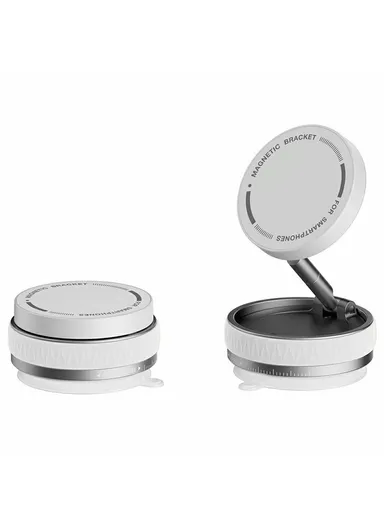 Phone Stand Holder Magnetic Mount Zinc Alloy Compact Portable for Smartphones K10B - White