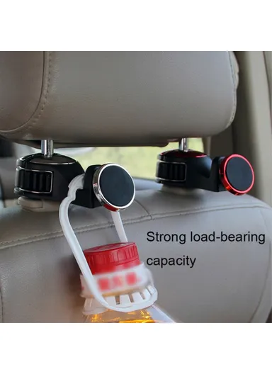 Car Back Seat Headrest Hook Phone Holder Portable Seat Back Magnetic Hanger for Bag Purse Cloth - Silver