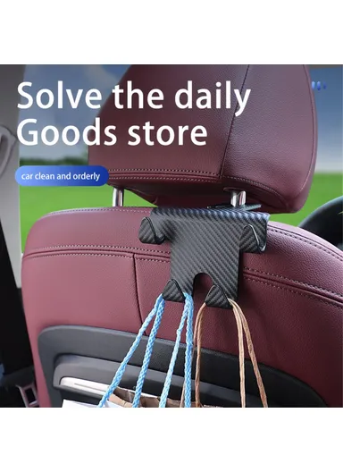 Carbon Fiber Texture Multi-hooks Car Seat Back Headrest Phone Holder Hanger Auto Interior Accessories 201 