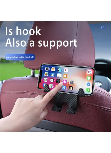Carbon Fiber Texture Multi-hooks Car Seat Back Headrest Phone Holder Hanger Auto Interior Accessories 201 