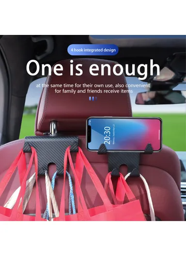 Carbon Fiber Texture Multi-hooks Car Seat Back Headrest Phone Holder Hanger Auto Interior Accessories 201 