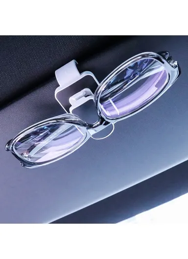 Car Sun Visor Sunglass Holder, Multi-Functional Eyeglass Hanger Clip, Glasses Mount Visor Organizer (W35.3 x H68)cm - Black &amp; Grey
