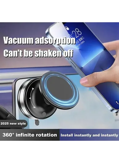 Magnetic Car Phone Mount Suction Cup Holder Dashboard Windshield Adjustable Phone Stand T29 - White