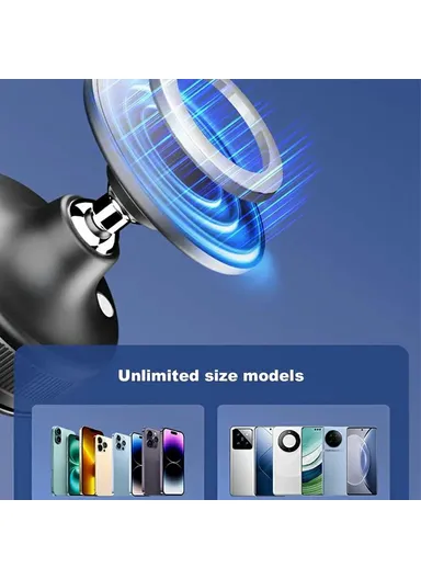 Magnetic Car Phone Mount Suction Cup Holder Dashboard Windshield Adjustable Phone Stand T29 - White