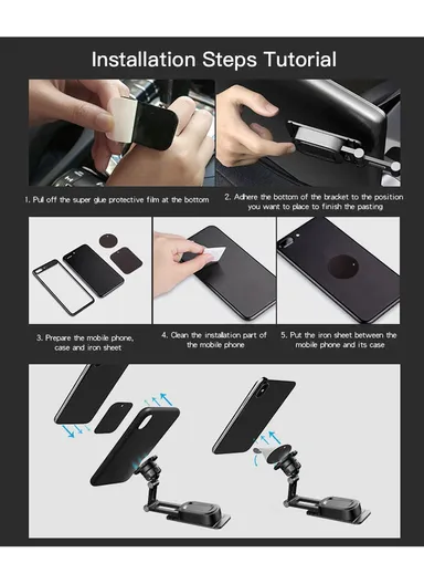 Car Magnetic Phone Holder Center Console Suspension Screen Folding Bracket C155 