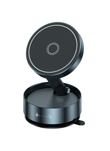 Universal Car Phone Holder Magnetic Foldable Suction Cup Adjustable Smartphone Navigation Stand Q12 - Black