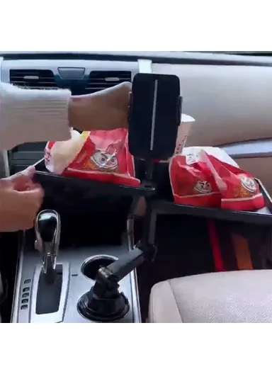 Universal Multifunction Car Cup Holder Mount Cell Phone Clamp Bracket with Dual Food Tray CP252A