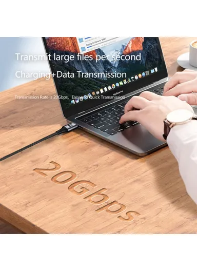 2m PD 100W 5A USB4.0 Front-Angled Magnetic Charging Cable 8K / 60hz Type-C to Type-C 20Gbps Data Cable