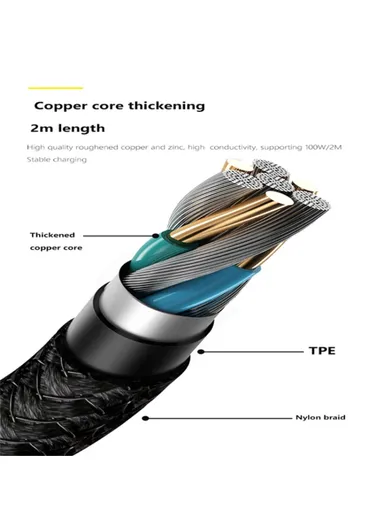 2m PD 100W 5A USB4.0 Front-Angled Magnetic Charging Cable 8K / 60hz Type-C to Type-C 20Gbps Data Cable