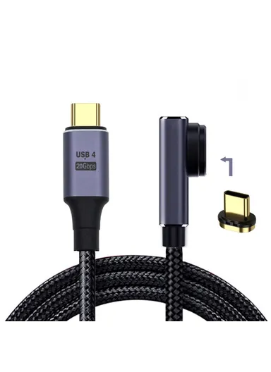 USB-C Magnetic 90-Degree Connector USB4 Cable 20Gbps 100W Charging Cord 8K / 5K Video Cable UC-034-LP 