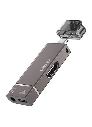 4K 30Hz Type-C to HDMI Audio Charging Adapter 3 in 1 Phone to TV Screen Mirroring Adapter PD100W Charging For iOS Android Windows Mac