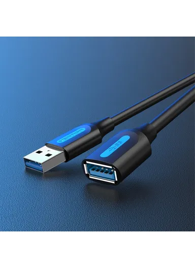 1m USB-A 3.0 Male to Female PVC Cable 5Gbps Data Transfer Round Extension Cord CBHBD