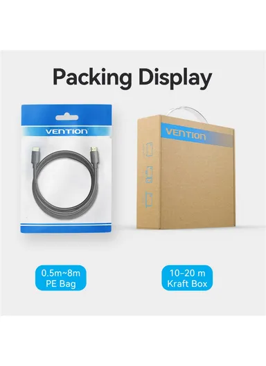 1m HDMI-A Male to Male 4K HD Video Cable Cotton Mesh Braided HDMI Cord ALLBF - Black