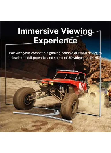 1m HDMI-A Male to Male 4K HD Video Cable Cotton Mesh Braided HDMI Cord ALLBF - Black