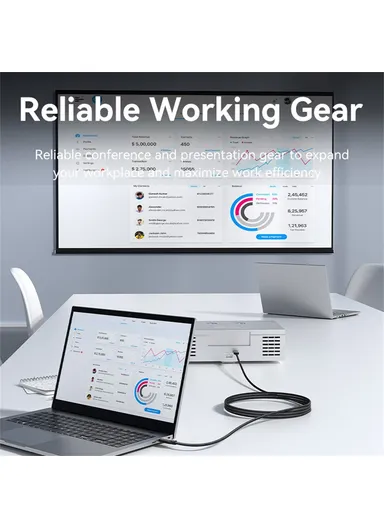 1m HDMI-A Male to Male 4K HD Video Cable Cotton Mesh Braided HDMI Cord ALLBF - Black